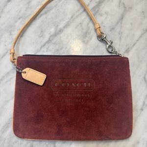 Suede Coach Wristlet